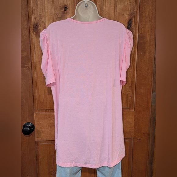 Pink Ruffle Sleeve Blouse - Picture 4 of 8